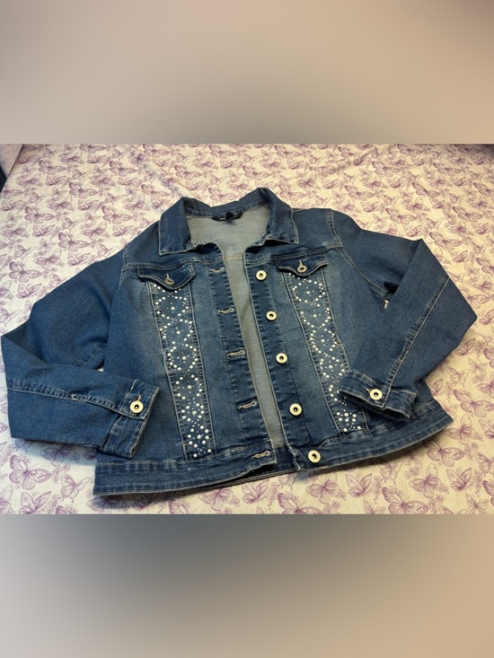 Baccini Jackets & Blazers - 🌈Baccini Denim Jacket with Pearl Studs